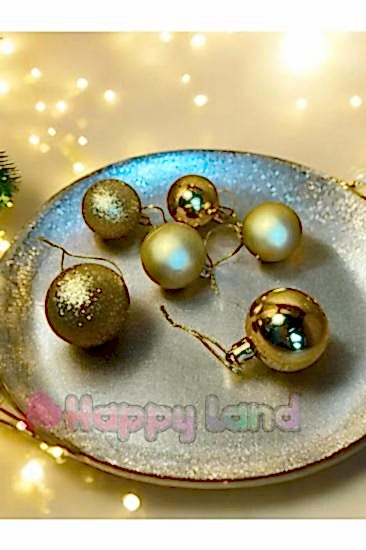 Yılbaşı Çam Ağacı Süsü Gold Yılbaşı Topu 4 Cm 6’lı Gold Yılbaşı Cici Toplar