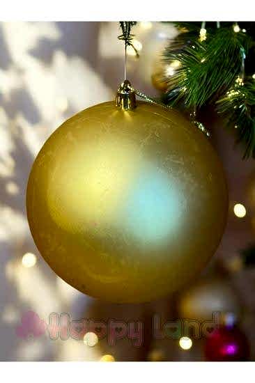 Yılbaşı Çam Ağacı Süsü 12 cm Gold Renk 1 Adet Yılbaşı Topu Orta Boy Yılbaşı Topu