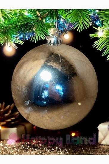 Yılbaşı Ağacı Süsü Büyük Boy 15 cm  Yılbaşı Topu Gümüş Renk Parlak 1 Adet Yılbaşı Topu