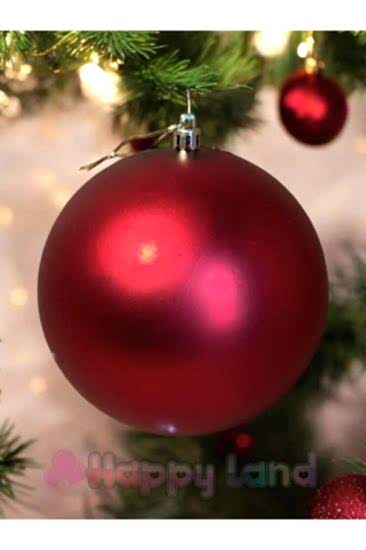 Yılbaşı Ağacı Süsü Büyük Boy 15 cm Yılbaşı Topu Kırmızı Renk Parlak 1 Adet Yılbaşı Topu
