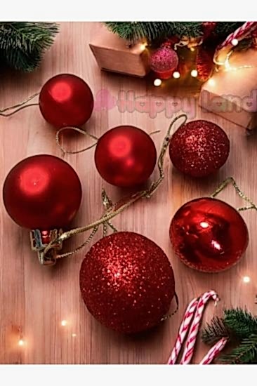 Yılbaşı Topu  6 Adet 3 cm Cici Top Kırmızı Yılbaşı Çam Ağacı Süsü Dekor Süsleme Seti