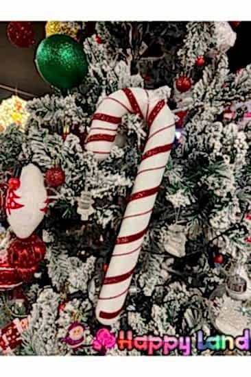 Yılbaşı Ağaç Süsü Baston Kırmızı Şeker Kamışı Ağaç Süsü 35 cm Büyük Boy