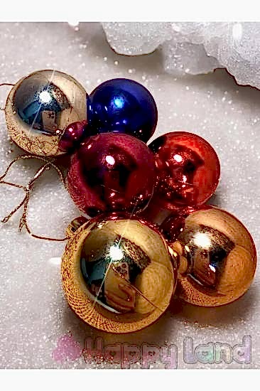 Yılbaşı Topu 6 Adet Mini 3 cm Cici Top Renkli Yılbaşı Çam Ağacı Süsü Dekor Süsleme Seti