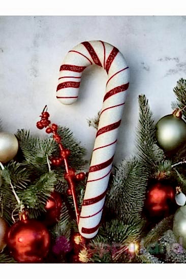 Yılbaşı Ağaç Süsü Baston Kırmızı Şeker Kamışı Ağaç Süsü 35 cm Büyük Boy