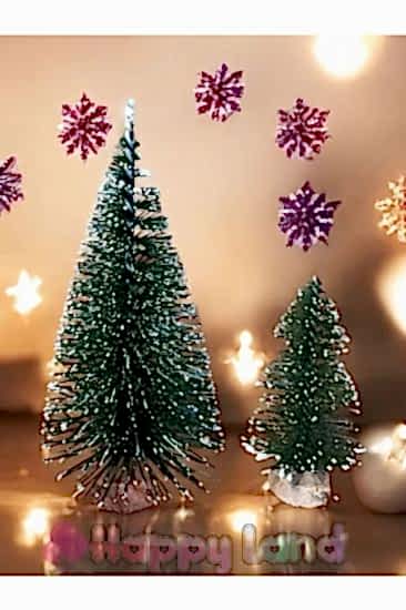 Mini Masa Üzeri Yılbaşı Çam Ağacı Seti Mini 2 ’li ( 10cm -5cm )  KarlıMini Yılbaşı Ağacı