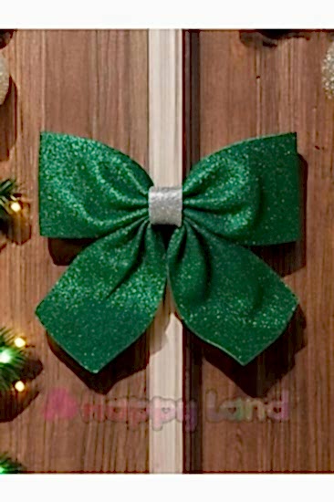 Happyland Yılbaşı Yeşil Renk Kapı Sofra Ağaç Süsü Simli Eva Fiyonk Dekor Yılbaşı Süs 20 Cm Yeşil