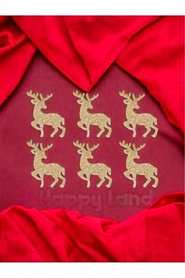 Happyland Yılbaşı Gold Altın Eva Geyik Yılbaşı Ağaç Süs 6 ’lı Simli Eva Yılbaşı Ağaç Süs