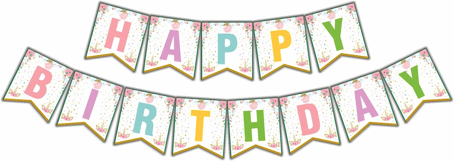 Happyland Unicorn Çiçekli Iyiki Doğdun Banner