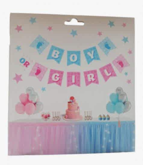 Happyland Cinsiyet Partisi Boy Or Girl Yazı Süs Banner