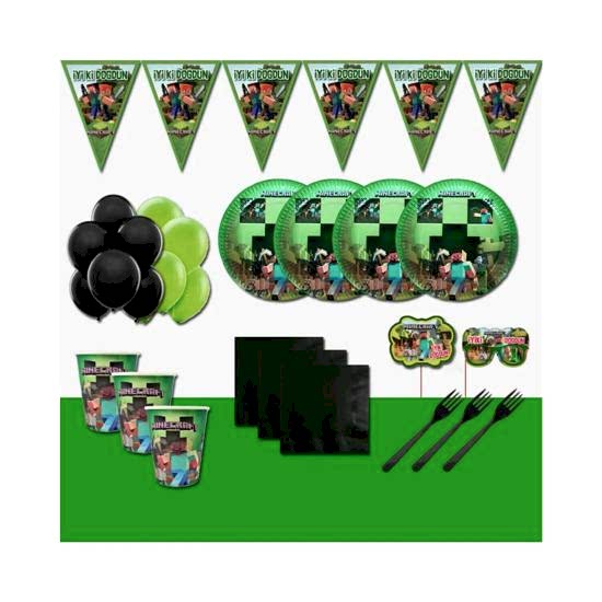 Happyland Minecraft Konsept 16 Kişilik Doğum Günü Parti Malzemeleri