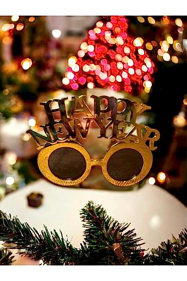 Happyland Yılbaşı Parti Gözlüğü Happy New Year Yazılı Gold Yılbaşı Gözlük Yeni Yıl Aksesuar