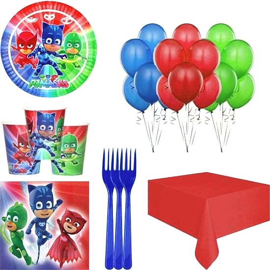 Happyland Pj Maskeliler 8 Kişilik Doğum Günü Malzemesi Parti Seti Paketi