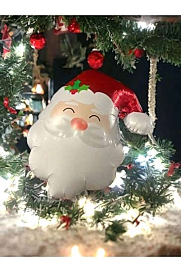 Happyland Yılbaşı Noel Baba Folyo Balonu Yılbaşı Süsleri Noel Baba Kafa Şekilli Balon 45 Cm Yeni Yıl