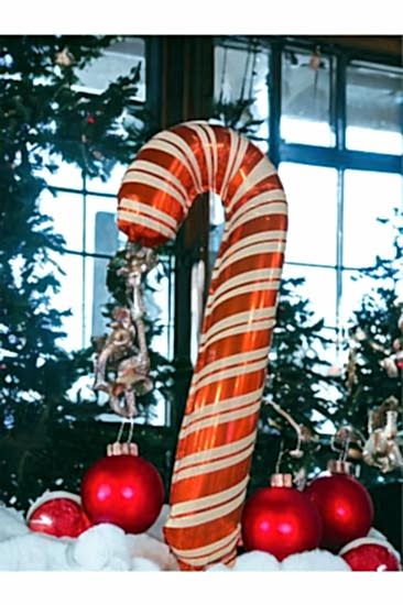 Happyland Yılbaşı Baston Şeker Büyük Yılbaşı Balonu Yeni Yıl Folyo Balon 70 cm Baston Şeker Balon