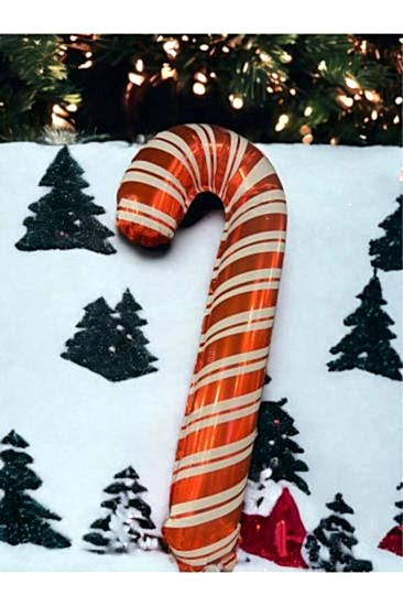 Happyland Yılbaşı Baston Şeker Büyük Yılbaşı Balonu Yeni Yıl Folyo Balon 70 cm Baston Şeker Balon