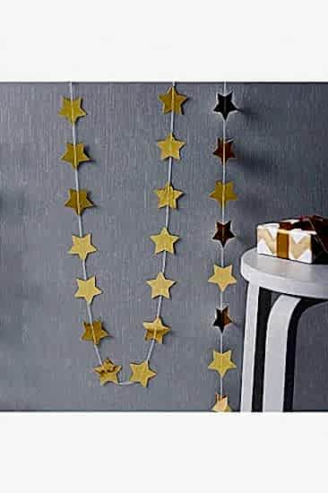 Happyland Dekorasyon Yılbaşı Süsü Asma Yıldız Gold Süs Sarkıt Yıldız Süs Asma Süs