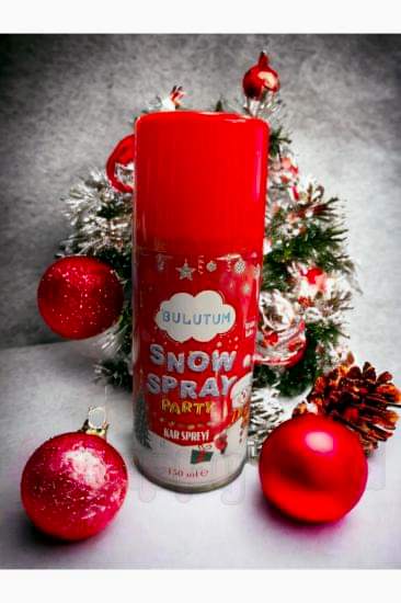 Happyland Yılbaşı Süsleme Kar Spreyi 1 Adet Kalıcı Eriemeyen Kar Spreyi 150ml Cam ve Ağaç Süslemesi 