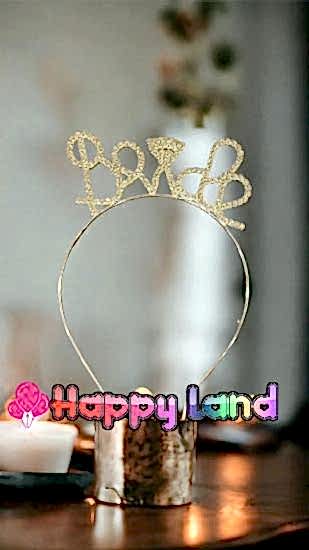 Happyland Gold Renk Kristal Taşlı Bride Doğum Günü Tacı 17*16 cm gold
