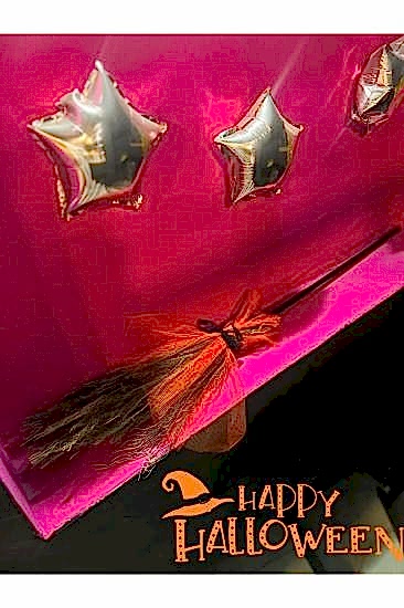 Happyland Halloween Cadı Süpürgesi Turuncu Tüllü 125 cm Parti Aksesuar Cadılar Bayramı Cadı Süpürge