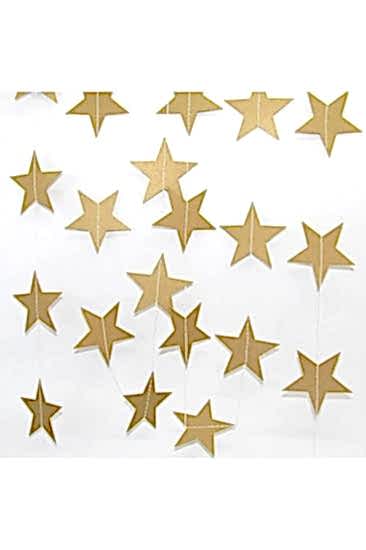 Happyland Dekorasyon Yılbaşı Süsü Asma Yıldız Gold Süs Sarkıt Yıldız Süs Asma Süs