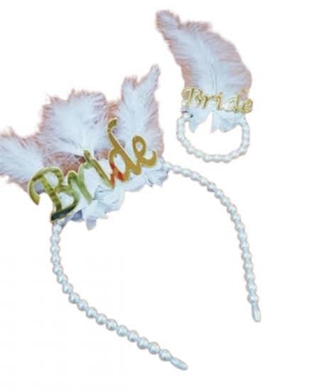 Happyland Gold-Beyaz Bride Taç Ve Bride Bileklik