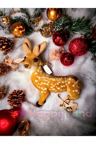 Happyland Yılbaşı Ren Geyiği 32*20 Cm Peluş Geyik Ayakta A Duran Yılbaşı Geyik Peluş 