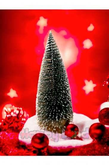 Happyland Yılbaşı Masa Üzeri Iğneli Mini Masa Çam Ağacı 20 Cm Uçlarına Kar Yağmış Karlı Ağaç