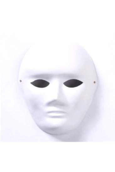 Happyland Beyaz Maske Halloween Kağıt 2 Adet