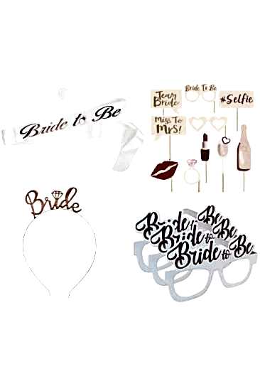 Happyland Bride To Be Partisi Beyaz - Rose Gold Bekarlığa Veda Partisi Konsept Bride 4’lü Set