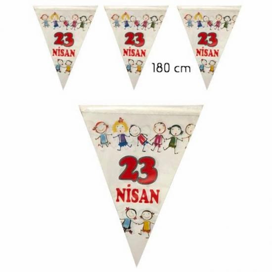 Happyland 23 Nisan Bayramı Temalı Üçgen Flama Set - 180 cm