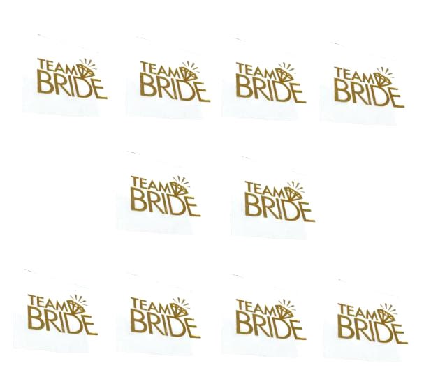 Happyland Team Bride Tektaş Detaylı Gold Bride To Be Partisi Kutlama Dövmesi 10’lu Nedime Dövmesi Geçici Dövme