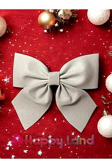 Happyland Yılbaşı Beyaz Kapı Sofra Ağaç Süsü Simli Eva Fiyonk Dekor Yılbaşı Süs 20 cm