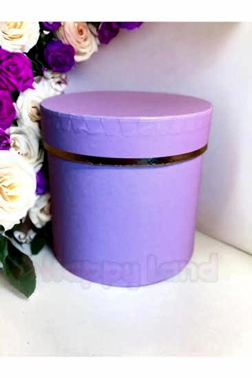 Happyland Silindir Hediye Kutusu Küçük Boy Mor Renk Hediyelik Kutu Silindir Hediye Kutusu 10x10 Cm