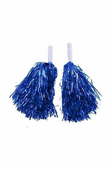 Bir Çift Mavi Ponpon Parlak Tutamaçlı, Saplı Amigo Aksesuarı