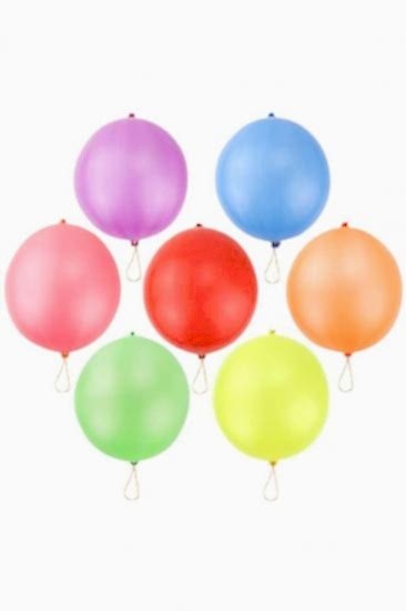 Happyland Lastikli Punch Balon Çok Renkli Karışık Renkli Lastikli Balon 10 Adet