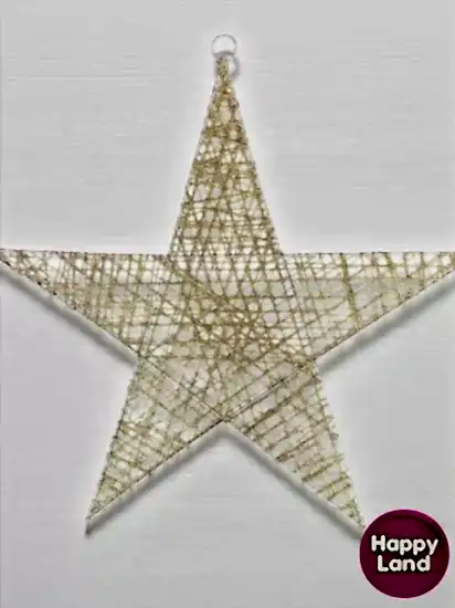 Happyland Dev Boy Gold Yıldız Dekor Yılbaşı Süsü 50 CM Kapı Duvar Ev İş Yeri Yılbaşı Dekoru HP-400C