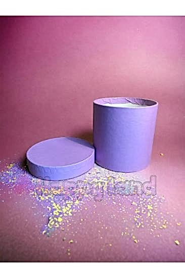 Happyland Silindir Hediye Kutusu Küçük Boy Mor Renk Hediyelik Kutu Silindir Hediye Kutusu 10x10 Cm