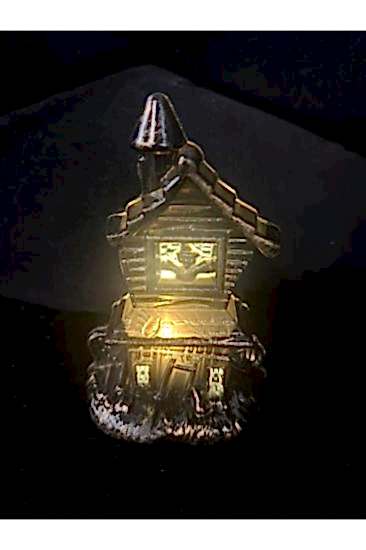 Happyland Halloween 1 adet Mini Tealight Ev Şeklinde Mum 10cm Günışığı Renk Cadılar Bayramı Dekor 