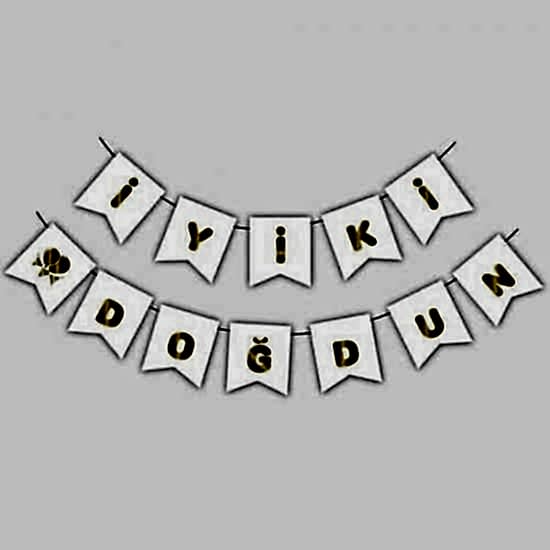 Beyaz Gold Yaldızlı Banner