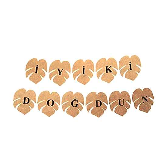 İyi Ki Doğdun Kraft Yapraklar Yazı