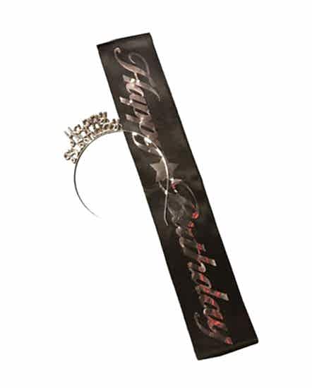 İyiki Doğdun Siyah GümüşTaç Kuşak Set