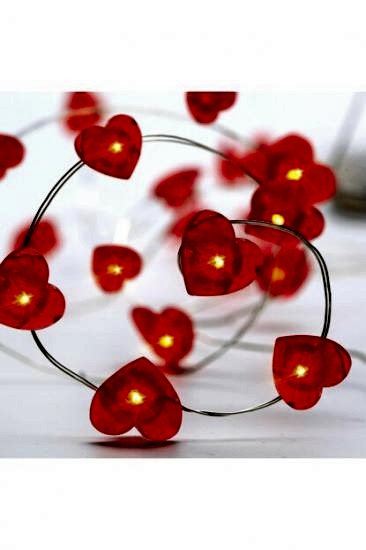 3 Metre Kırmızı Kalp Led