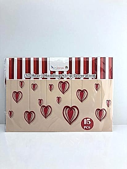 3D Kalp Tavan Sarkıt Süs 15pcs