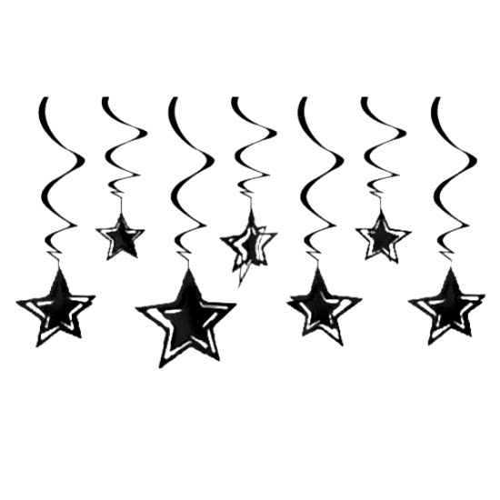 10’lu 3D Tavan Süs Yıldız Siyah