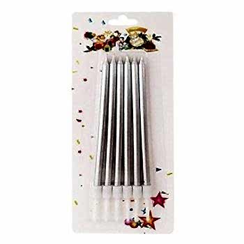 10’CM GÜMÜŞ METALİK MUM