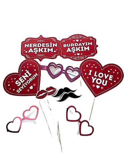 12’li Aşk Sevgili Temalı Çubuklu Konuşma Kartı
