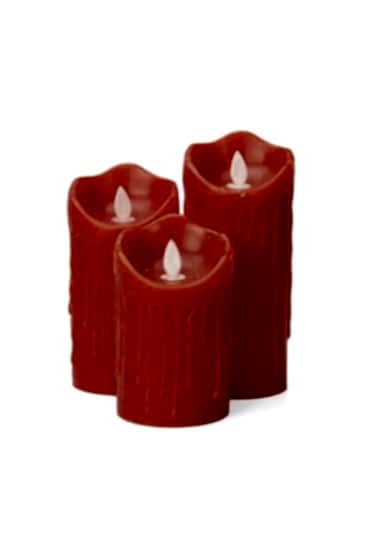 3’LÜ KIRMIZI UZUN ORTA KISA PİLLİ LED MUM