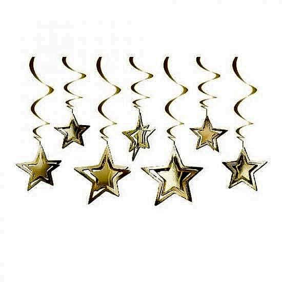 10’lu 3D Tavan Süs Yıldız Gümüş