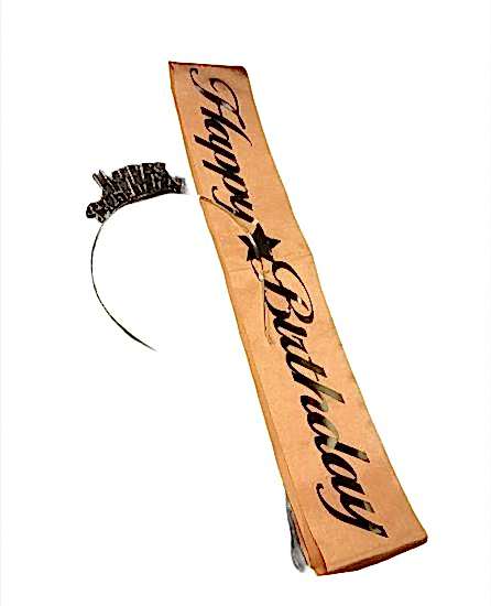 Happy Brithday Pembe Gümüş Taç Kuşak Set