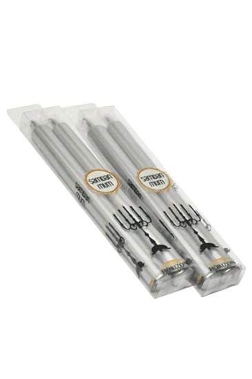 Horizon Mum Varaklı Ikili Gümüş Şamdan Mum&nbsp;